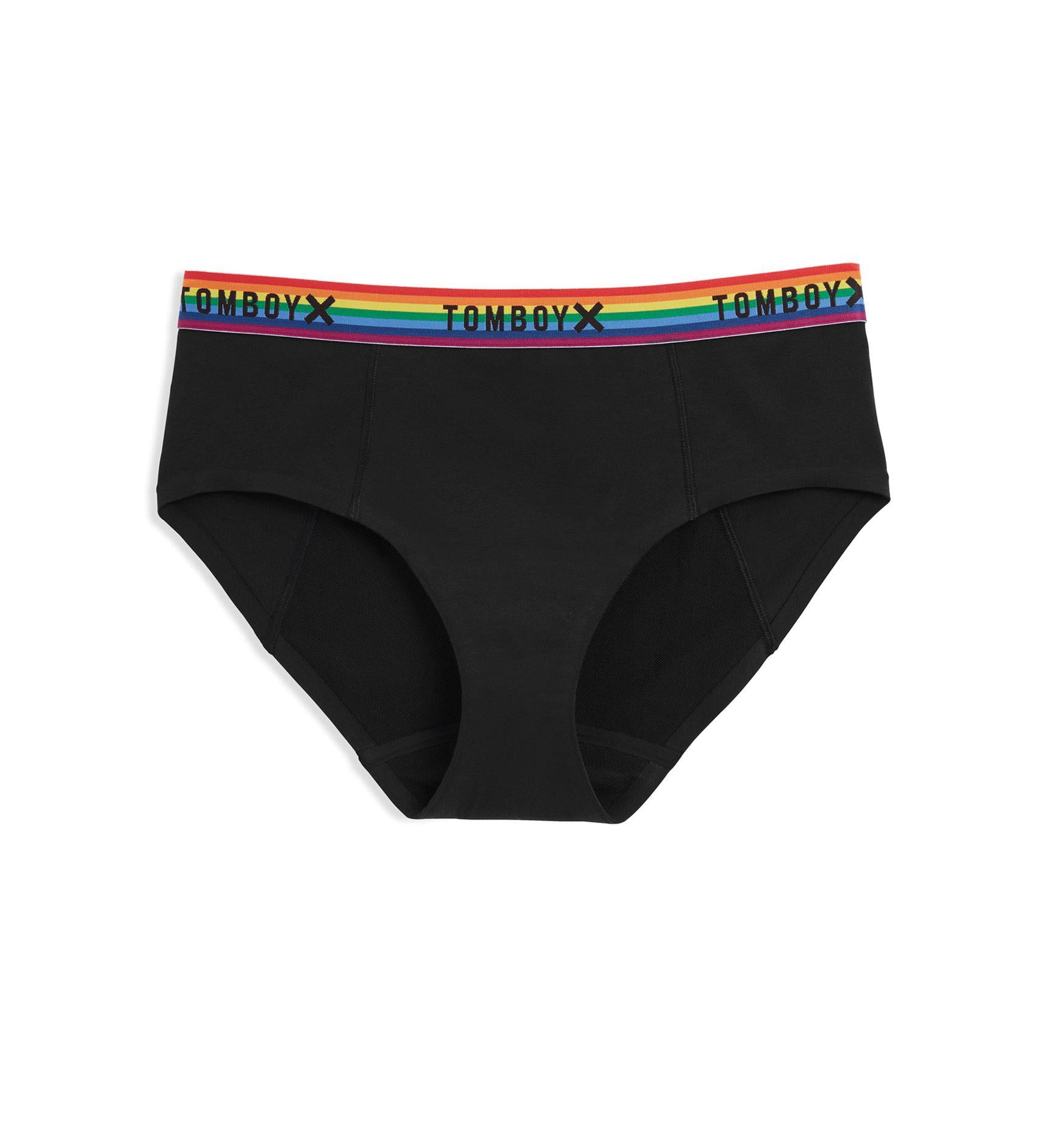 First Line Leakproof Hipster - Black Rainbow-Underwear-TomboyX